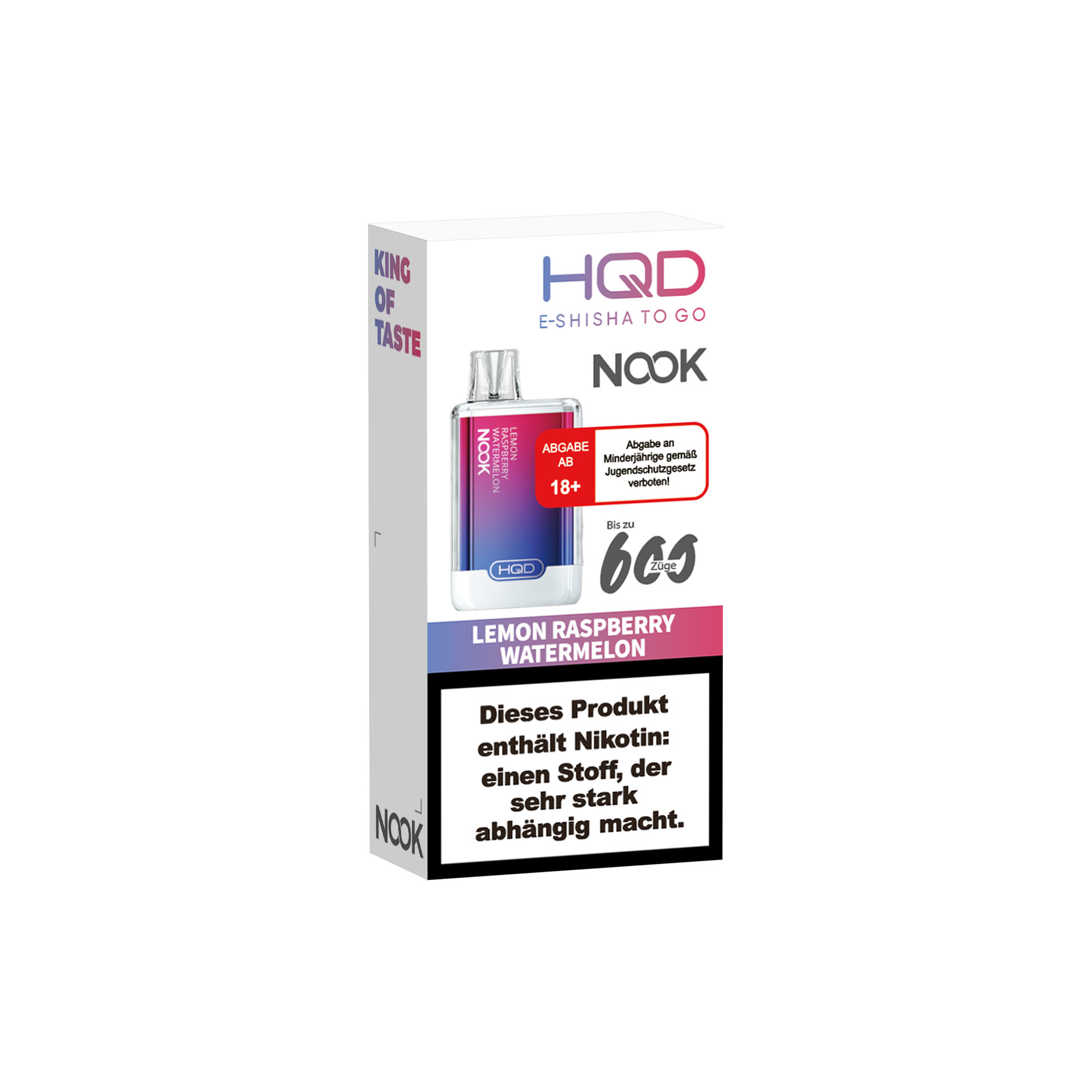 Hqd Nook - E-Shisha 600 Züge - Lemon Raspberry Watermelon
